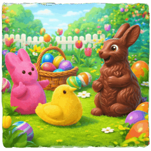 Marshmallow Peeps & The Chocolate Bunny